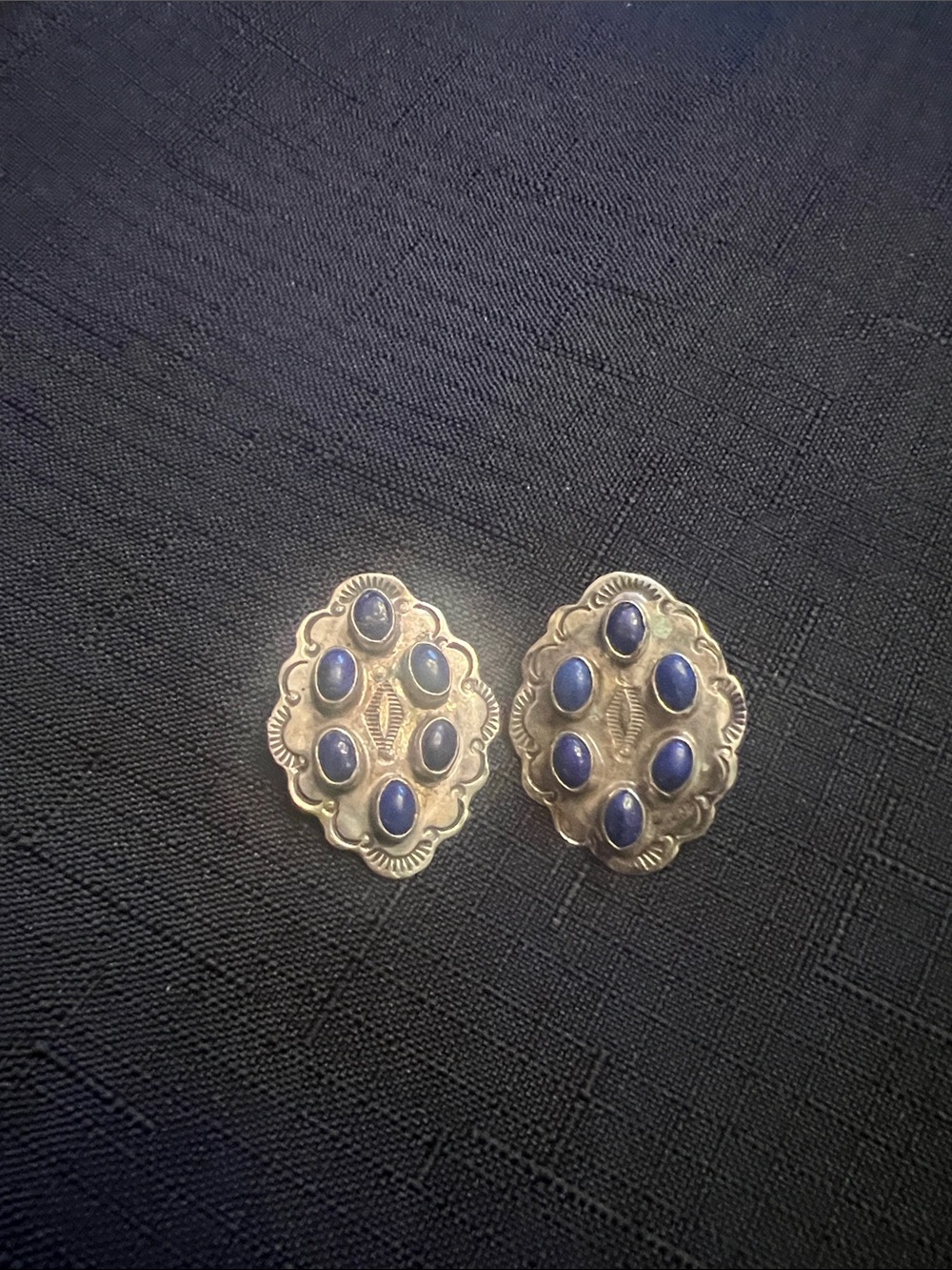 Sterling Silver Nakai Lapis Cluster Embelishments- Blue